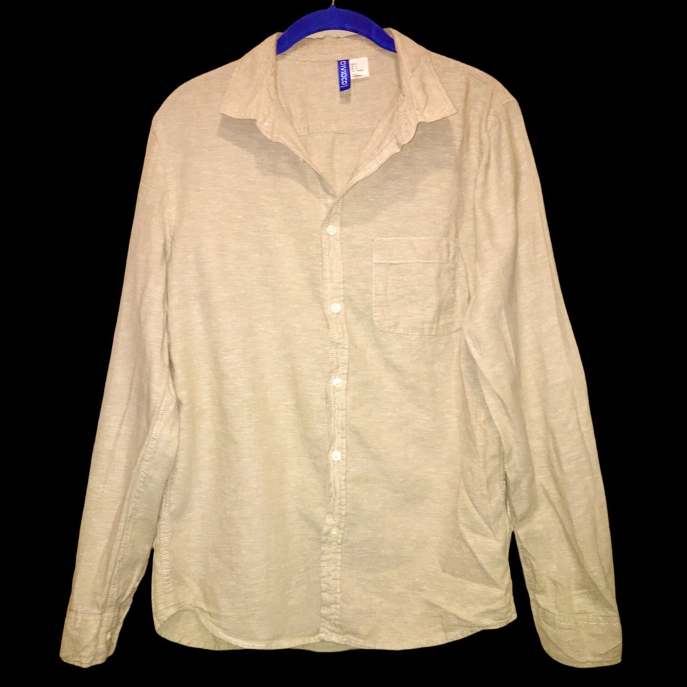 Divided Beige / Brown Button-Up Linen Shirt